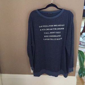 Navy blue sweat shirt